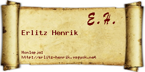Erlitz Henrik névjegykártya