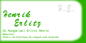 henrik erlitz business card